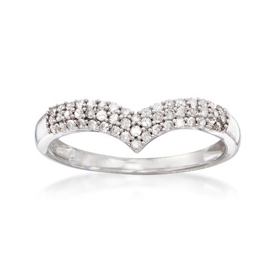 Ross-Simons 0.25 ct. t.w. Diamond Chevron Ring in Sterling Silver
