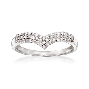 Ross-Simons 0.25 ct. t.w. Diamond Chevron Ring in Sterling Silver - 1 of 4