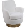 Ridstar Accent Chair and Armchairs with Gold Stainless Steel Base For Living Room & Bedroom-White - 2 of 4