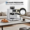 Garvee Garvee 20 Bar Pressure Stainless Steel Espresso Machine with Grinder,1.5L Removable Water Tank, Milk Frother Steam Wand for Latte/Cappuccino - 3 of 4