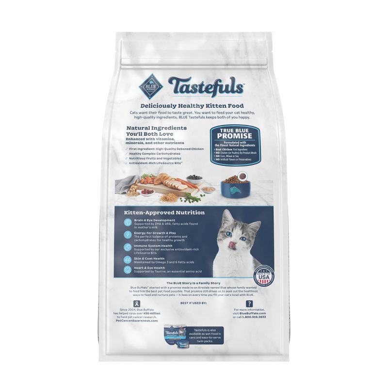 Blue Buffalo Tastefuls with Chicken Natural Kitten Dry Cat Food, 2 of 12