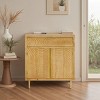 Art Leon Circle Carving Wooden Cabinet Sideboard with Drawer Storage - 3 of 3