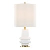 LumiSource (Set of 2) Lloyd 26" Contemporary Table Lamps Sanded Matte White Polyresin, Modern Brass and White Linen Shade - 3 of 4