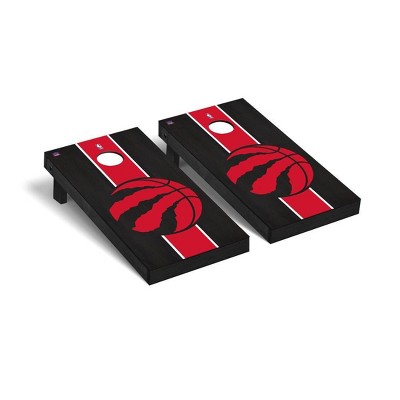 NBA Toronto Raptors Premium Cornhole Board Onyx Stained Stripe Version