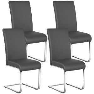 Yaheetech Set of 4 Faux Leather Dining Chairs with Metal Legs - 1 of 4
