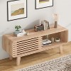 Fontoi TV Stands and Consoles, Mid-Century Modern TV Stand, Entertainment Center with Storage for Living Room Bedroom, Brown, 14.2"*17.8"*46" - 3 of 4
