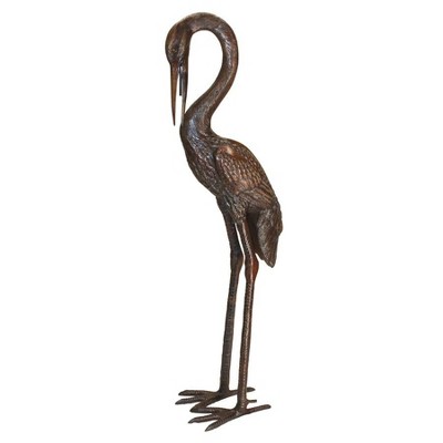 Design Toscano Large Heron Head Low Cast Bronze Garden Statue