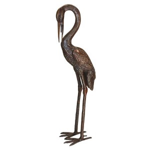 Design Toscano Large Heron Head Low Cast Bronze Garden Statue - 1 of 4
