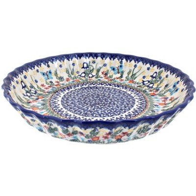 Blue Rose Polish Pottery 100 Vena Pie Plate