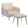 CAVINAS Upholstered Accent Chair with Adjustable Armrests and Backrest,Modern Velvet Chair and Ottoman Sets for Bedroom,Reading Room - 4 of 4
