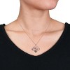 EVERLY JEWELRY | Rose Plated Sterling Silver 2 1/2 CT TGW Light Green and White Cubic Zirconia Infinity Heart Pendant with Chain, 18 inc - 3 of 4