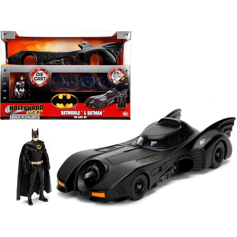 Model Kit Batmobile Matt Black & Batman Diecast Figure 