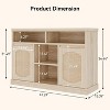Jojoka 2-Door Rattan-Decorated Sideboard Buffet Cabinet with Adjustable Shelves – Multifunctional Modern Wood Credenza and Coffee Bar Console - 2 of 4
