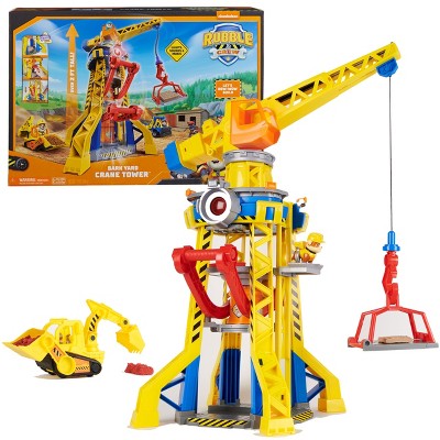 Rubble & Crew Bark Yard Crane Tower Playset w/ Toy Bulldozer & Kinetic Build-It