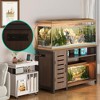 Heavy Duty Metal Aquarium Stand, Fish Tank Stand with Storage, Double Layer Fish Tank Stand with Door Storage Rack, Brown - 3 of 4