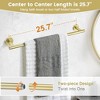 5 Pieces Bathroom Hardware Set Gold, 27.5 Inch Bathroom Towel Holder - 3 of 4