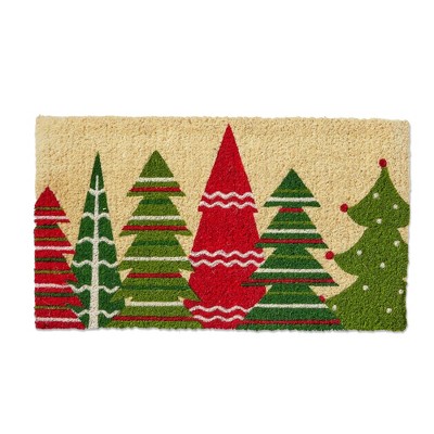 tag Happy Christmas Trees Coir Mat