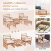 Tangkula 5 Piece Patio Wicker Sofa Set Outdoor Rattan Conversation Set with Seat Cushions 2-Tier Coffee Table & 2 Ottomans - 4 of 4