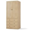 COZONY Armoire Wardrobe with 3 Drawers & 2 Doors, Modern Wooden Closet Cabinet for Bedroom, Heavy Duty White Standing Armoire - 2 of 4