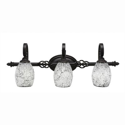 Toltec Lighting Elegante 3 - Light Vanity in  Dark Granite with 5" Black Fusion Shade