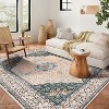 Boho Floral Washable Rug - Faux Lambskin Velvet with Non-Slip Backing for Living Room, Bedroom, Kitchen - 2 of 4
