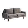 Velvet Loveseat Mid-Century Modern Sofa Tufted Couch with Wooden Legs for Living Room - 2 of 4