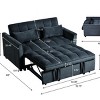 INFURNIC Sofas 3 in 1 Convertible Sleeper Pull Out Loveseat with Adjustable Backrest Velvet Pockets for Living Room, Black, 52.75"*33.46"*31.1" - 3 of 4