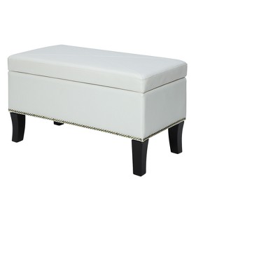 Winslow Storage Ottoman Ivory - Breighton Home