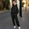 Dalix Butterfly Embroidery Sweatsuit Set Hoodie Jogger Soft Fleece Relaxed Fit Lounge Womens - 3 of 4