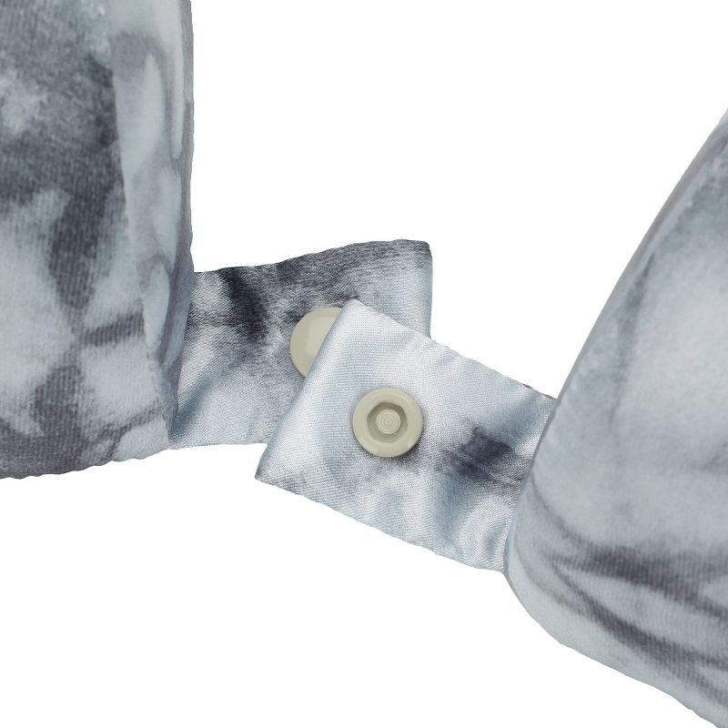 Black White Marble Tie Dye Print Poly Satin Adult Neck Pillow and Eye Mask Set, 3 of 7