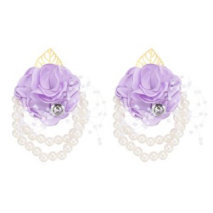 Unique Bargains Wristlet Packing List Artificial Flowers for Wedding Party 2 Pcs - 1 of 4