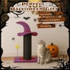 Wizard Hat Cat Scratching Post with Spring Ball Toy for Indoor Cats, Halloween Spooky Cat Scratcher, Purple - 2 of 4