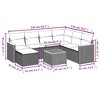 vidaXL 8 Piece Patio Sofa Set with Cushions Black and Cream - With Table - 3 of 4