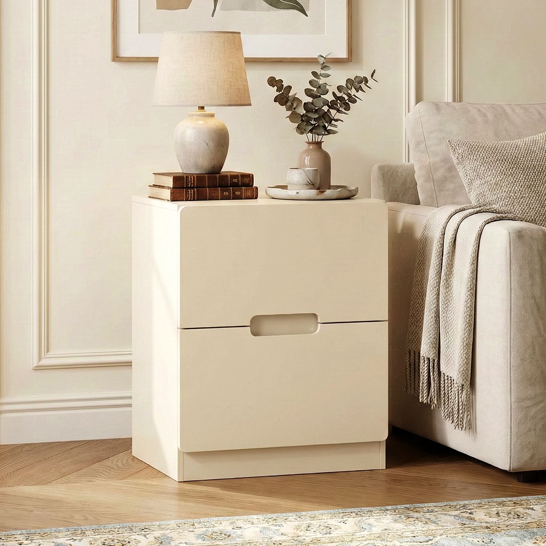 Handless Nightstand with 2 Drawers