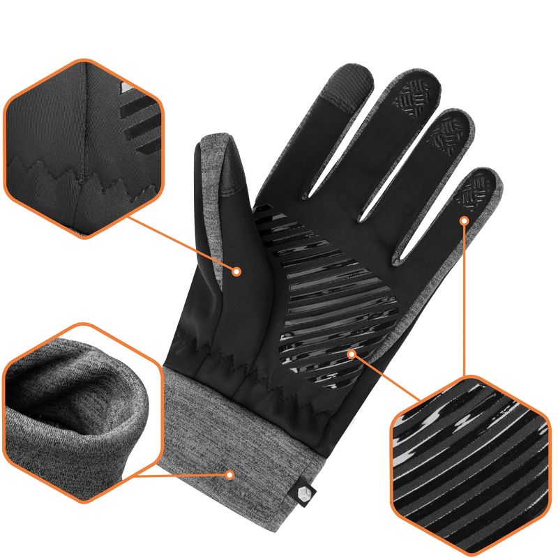 SUN CUBE Winter Gloves Men Women, Touch Screen Thermal Fingertips, Cold Wind Resistant Running Cycling Hiking Driving, 3 of 8