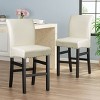 Christopher Knight Home Set of 2 Lisette Leather 25" Counter Height Barstool Ivory: Upholstered, Wood Legs, Bonded Leather - 2 of 4