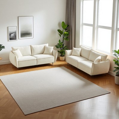 Modern Linen 3+3 Sofa Set with Wood Frame