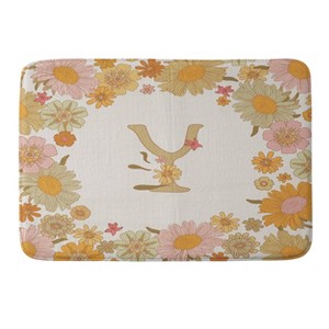 Deny Designs Iveta Abolina Retro Florals 70s Memory Foam Bath Mat Cream - 1 of 4