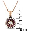 EVERLY JEWELRY | Rose Plated Sterling Silver Faux Pearl and Gemstone Vintage Pendant with Chain– Multiple Gemstone Options - 4 of 4