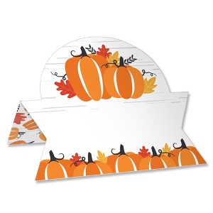 Big Dot of Happiness Fall Pumpkin - Halloween or Thanksgiving Party Tent Buffet Card - Table Setting Name Place Cards - Set of 24 - 1 of 4
