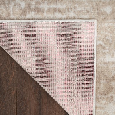 Ivory Beige Medallion 6' x 9' Stain-Resistant Area Rug