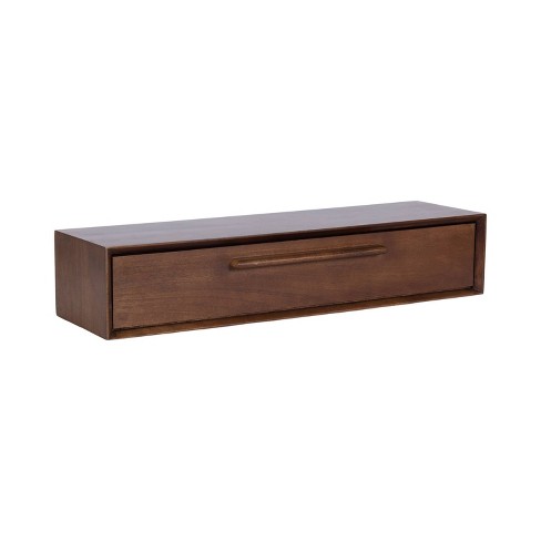 Kate & Laurel All Things Decor 30"x9"x6" McCutcheon Floating Shelf Walnut Brown - image 1 of 4