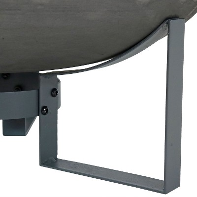 Gray Cast Iron 25" Free-Standing Wood Fire Pit with Stand