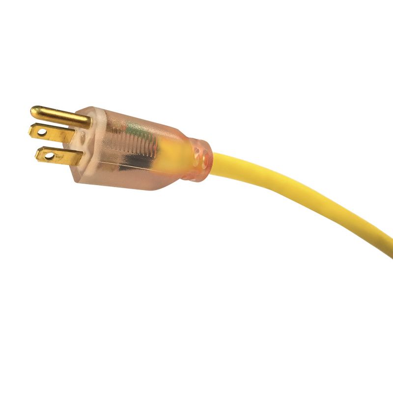 USW 12/3 Yellow Heavy Duty Extension Cords with Lighted Plug, 3 of 6