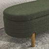 CAVINAS Oval Storage Ottoman Bench with Rubber Wood Leg, Ottoman with Storage, Ottoman Foot Rest for Bedroom - 3 of 4