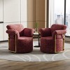 360° Swivel Boucle Barrel Chair, Upholstered Armchair with Gold Metal Legs, Comfortable Round Accent Chair for Living Room - Koiai - 2 of 4