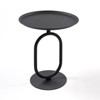 HDZNVF 21.3 inch Height Lantern shaped Metal End Table, Modern Coffee Drink Cocktail Table, Black - 3 of 4