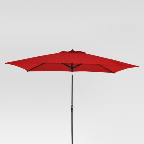 10 X 6 Rectangular Patio Umbrella Duraseason Fabric Red Black Pole Threshold Target