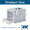 SEVOBAL 2-in-1 Cat Litter Box with Lid Enclosed Potty Large Top Entry Anti-Splashing Toilet Easy Clean for Cat Family, White, 54"*14"*46" - 3 of 4