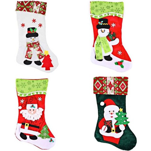 Joyfy Christmas Stocking 4 Pack Plush Christmas Tree Stockings : Target